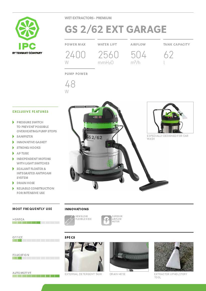 IPC EXTRA TENAX EXTRACTION MACHINE GS 2/62 GARAGE - Image 2