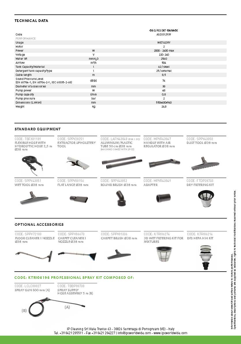 IPC EXTRA TENAX EXTRACTION MACHINE GS 2/62 GARAGE - Image 3